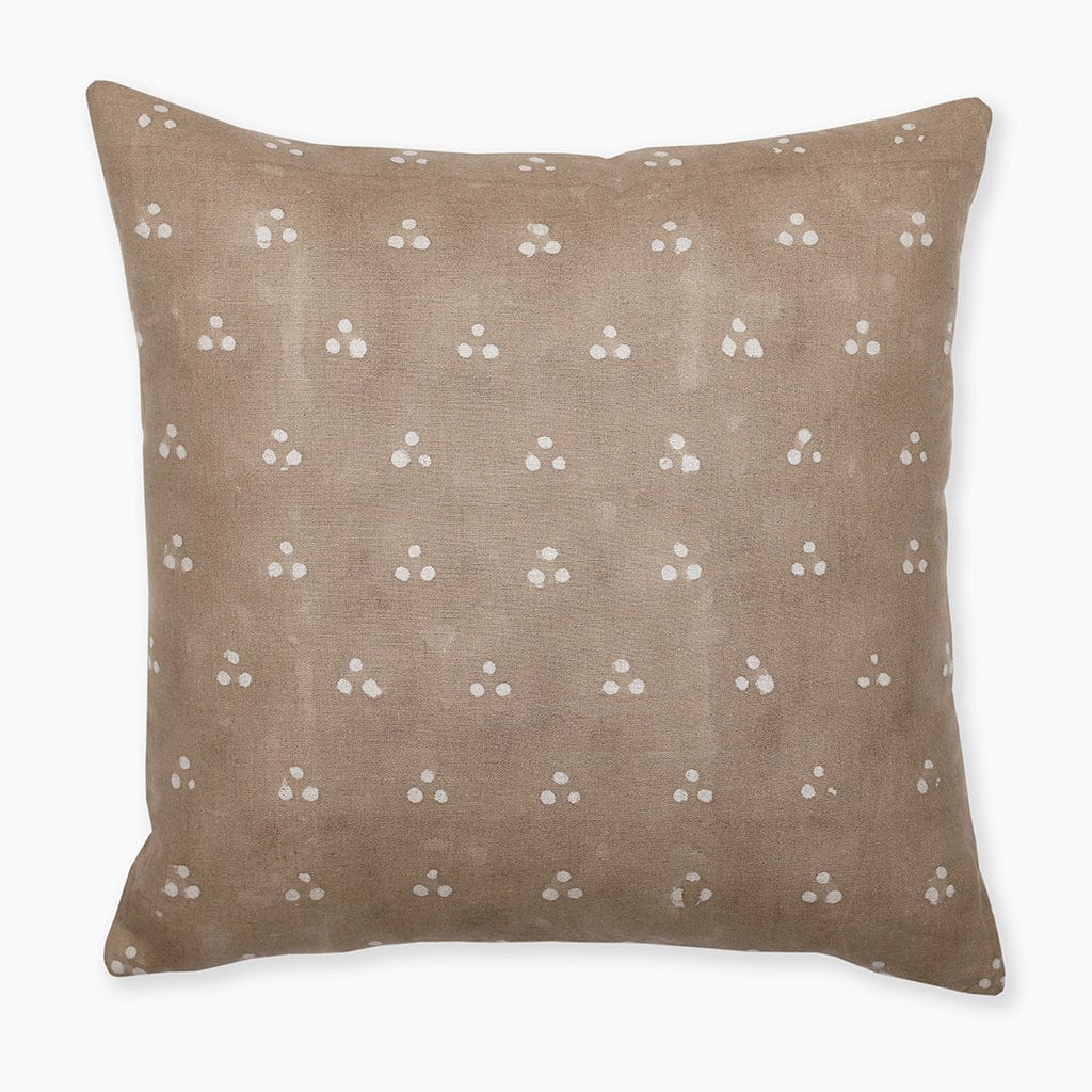 Colin and Finn&#39;s Emberly Pillow Cover showcased in a flat lay on a white background, highlighting its hand-woven and block-printed design from India