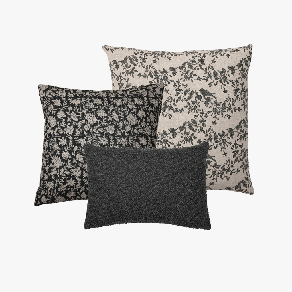 Ezra pillow combo with Magnolia, Felix, and Onyx Lumbar