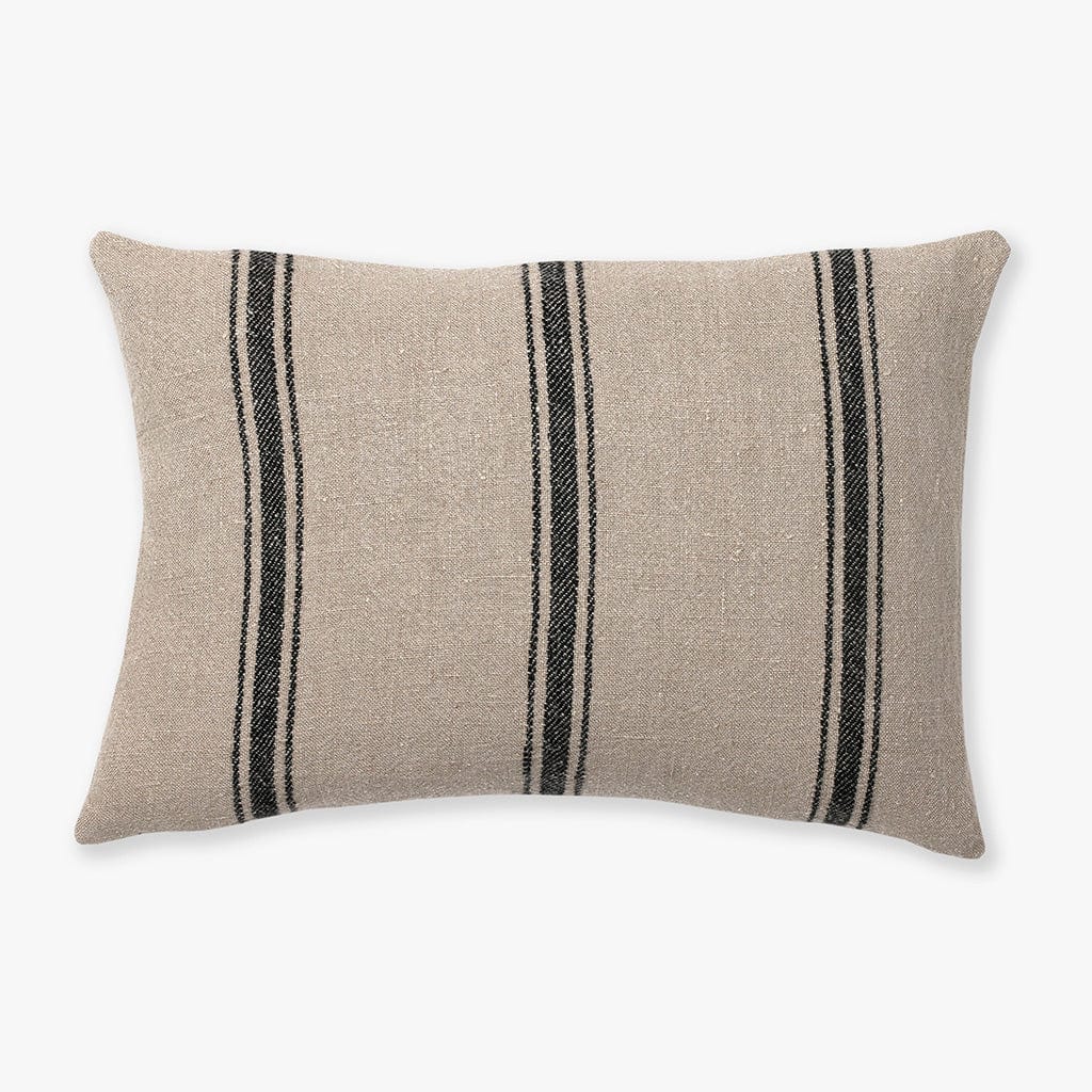 Cream Taupe Striped Pillow Cover Hand Block Linen Pillow 