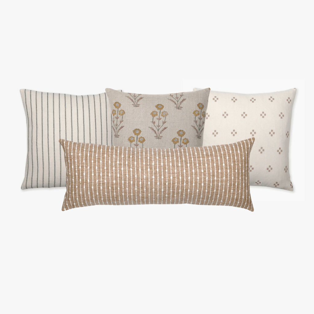 Savanna pillow combination from Colin and Finn including Winston, Remington, Dara, Bardot oversized lumbar