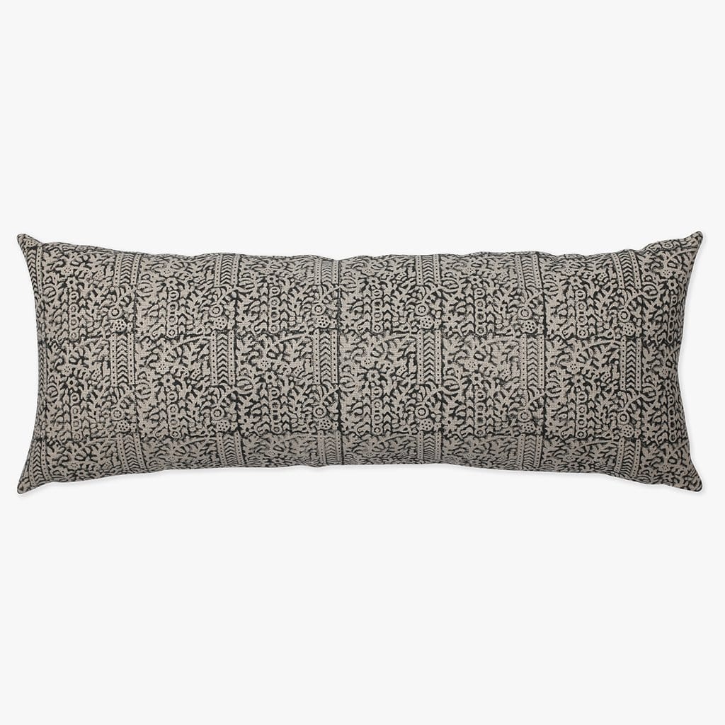 Black Gray Lumbar Pillow Cover for 14x36 Insert. Extra Large Lumbar Pillow  Cover Black Lumbar Pillow 14x36 Lumbar Pillow Cover 