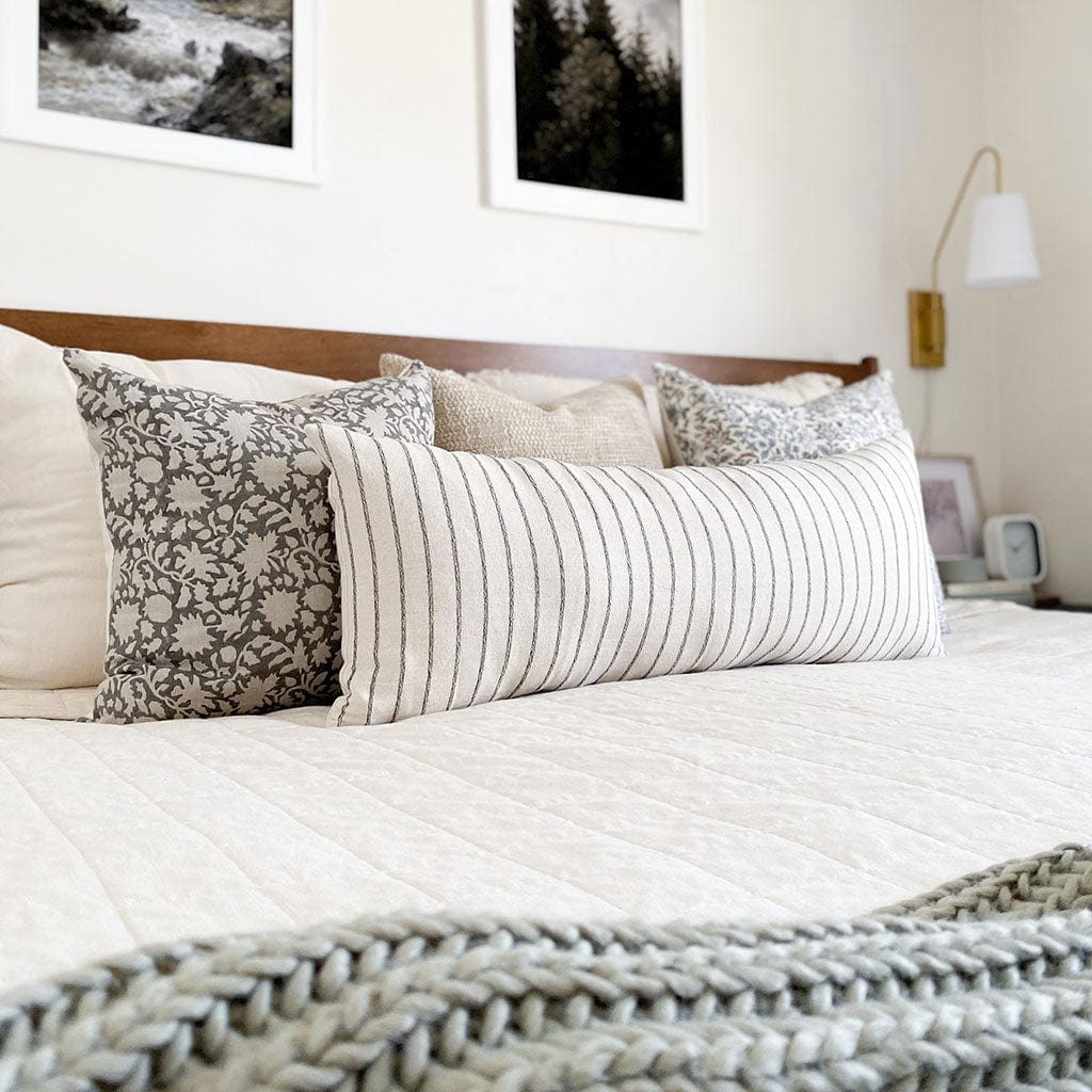Long Lumbar Pillow for King Bed, Extra Long Lumbar Pillow Cover