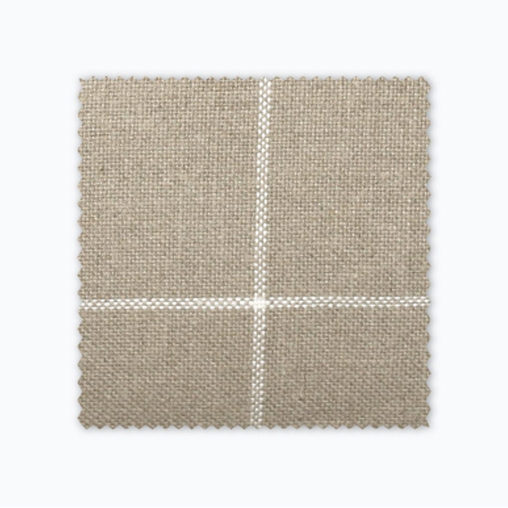 Wesley swatch showing beige and white large plaid.